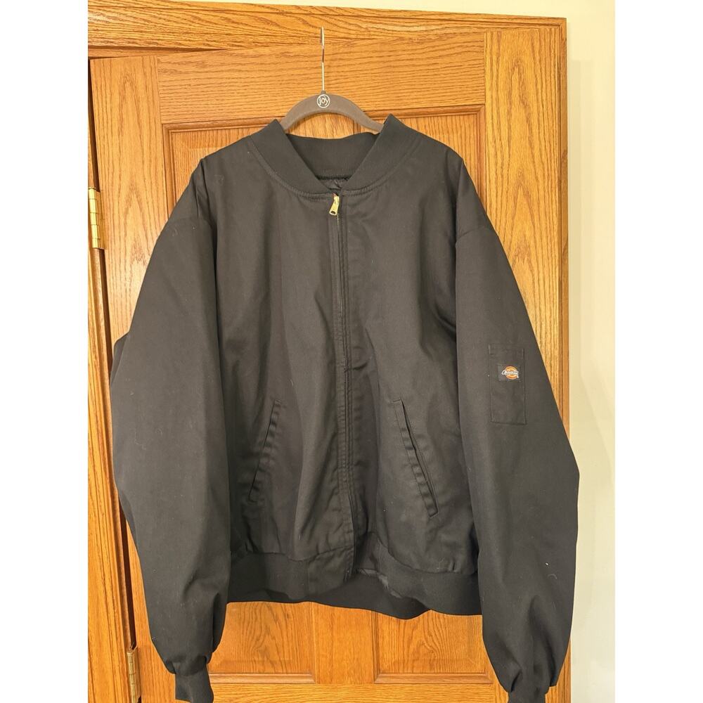 Dickies Black Work Jacket Quilted Lining 3XL Regular Zip Front Heavyweight Coat
